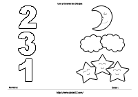 Luna, Nubes y Estrellas - Números 1, 2 y 3
